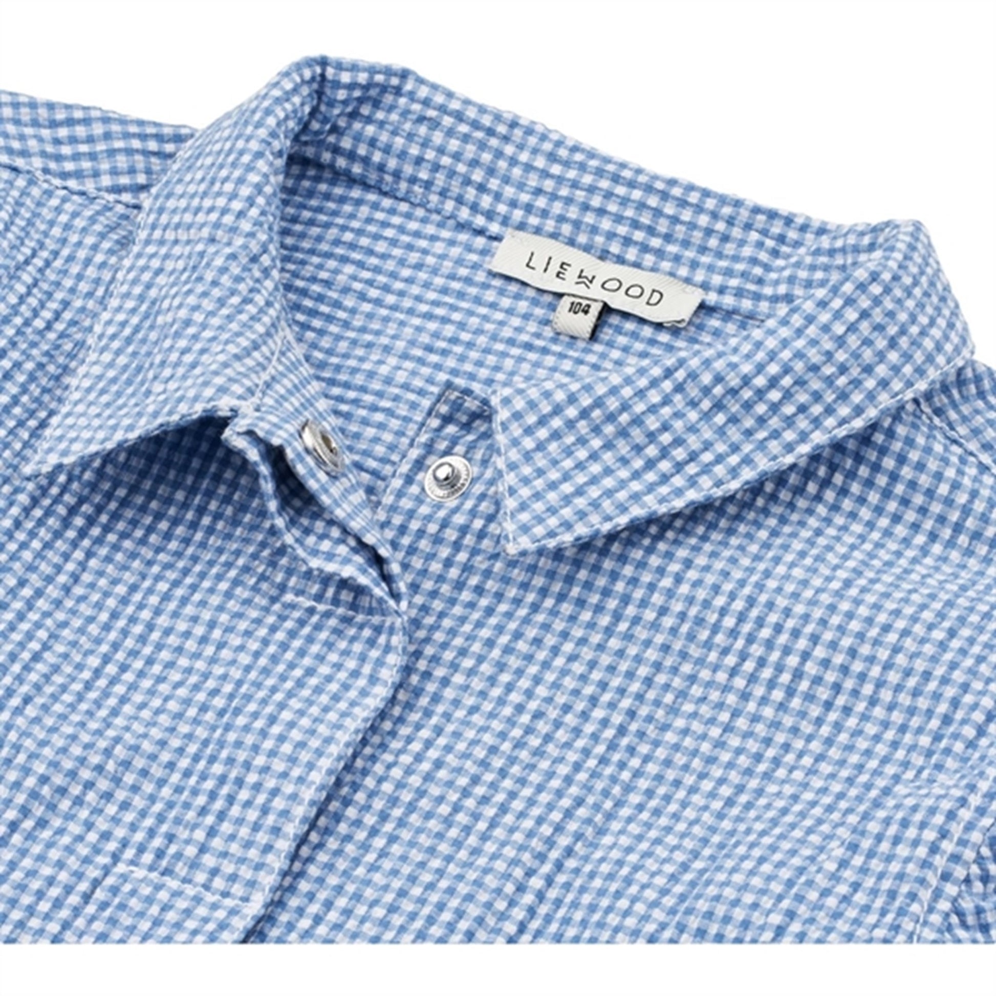 Liewood Y/D Check Riverside/Crisp White Kory Seersucker Check Shirt