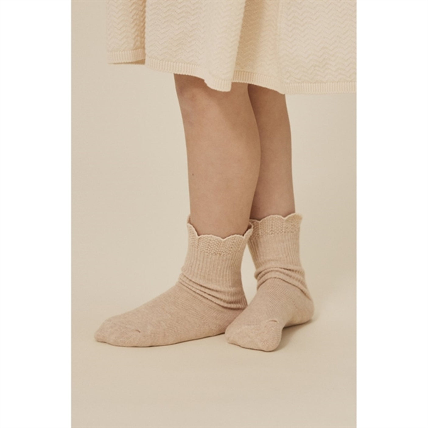 Konges Sløjd Frill Socks 3-Pack Optic White/Sand/Brown