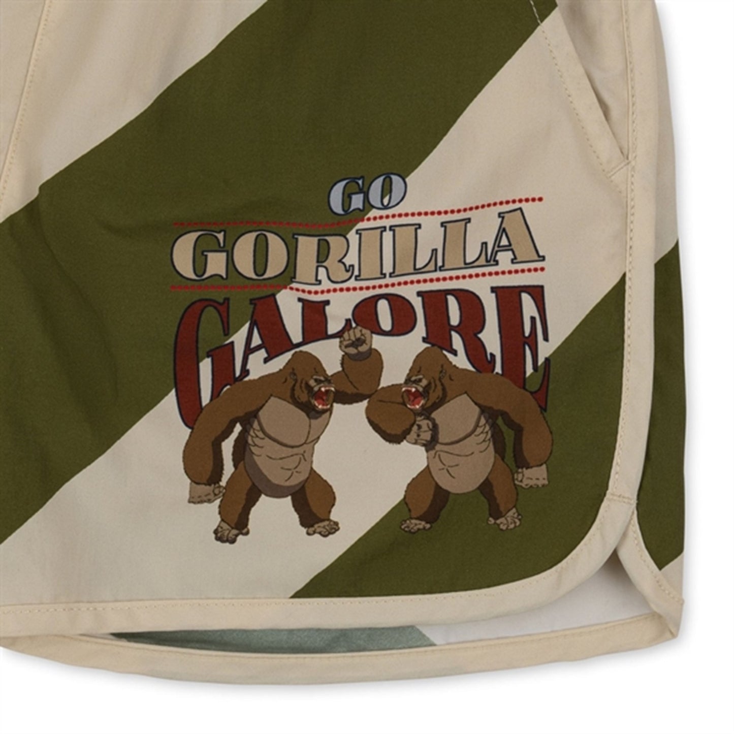 Konges Sløjd Asnou Swim Shorts Dark Olive/Creamy White