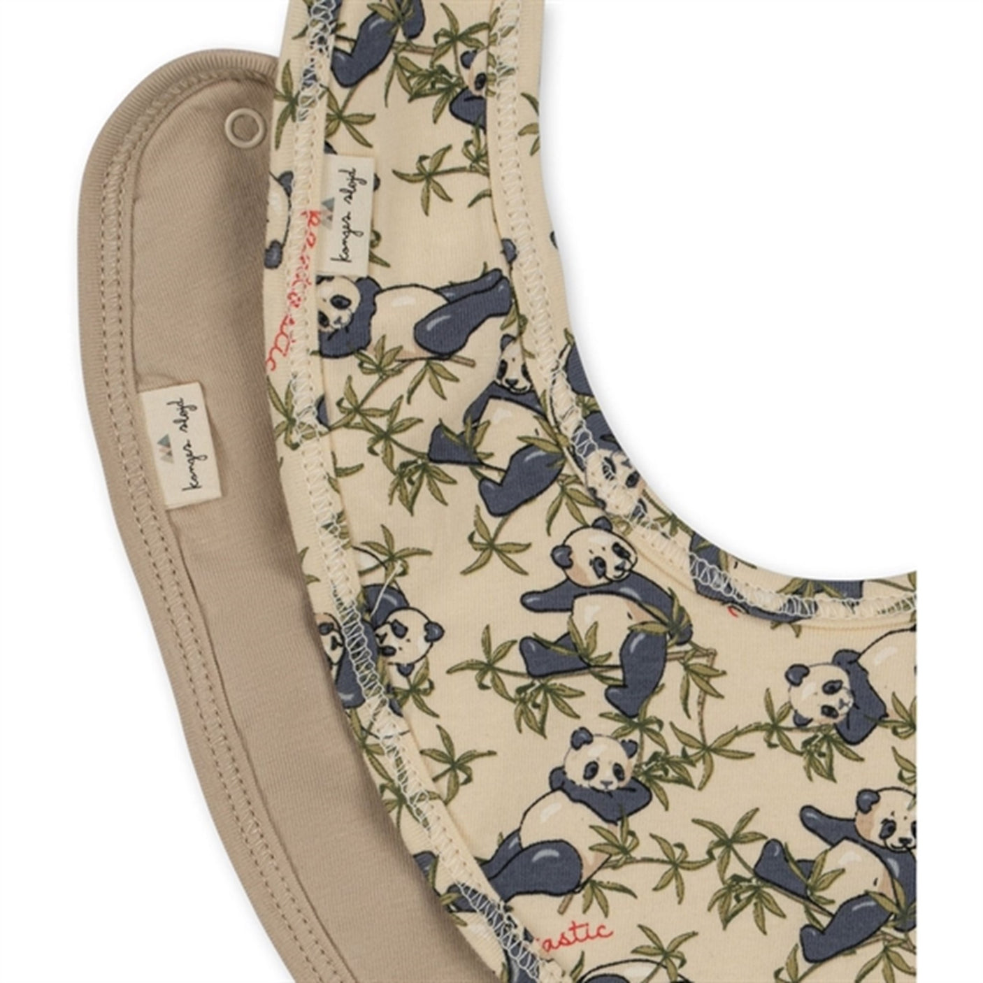 Konges Sløjd Bib 2-Pack Basis Panda/Oxford Tan
