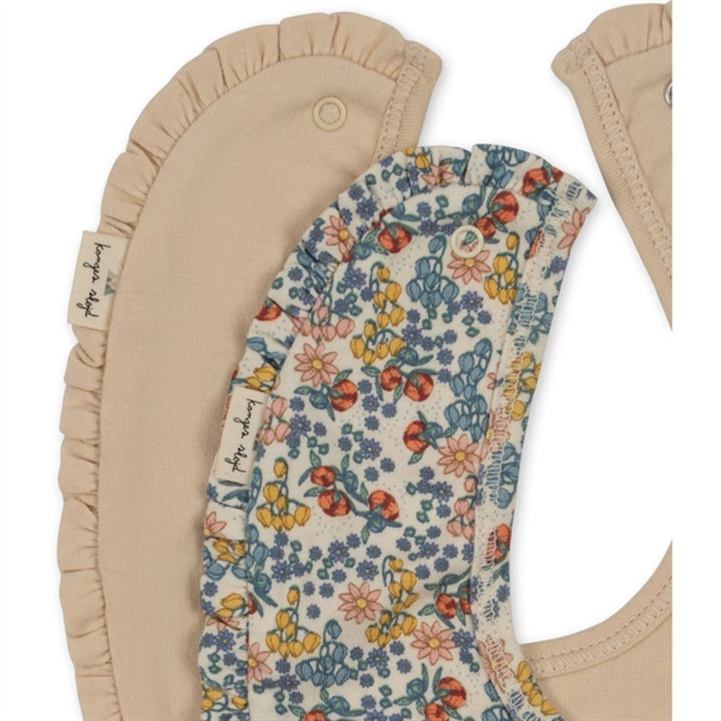 Konges Sløjd Bib Basis 2-Pack Frill Bibi Fleur/Brazilian Sand
