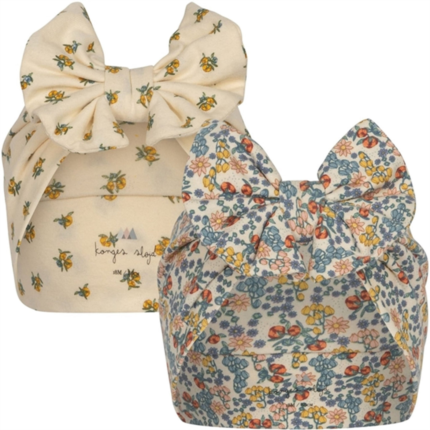 Konges Sløjd Bow Headband 2-Pack Basis Bambi Peonia Limone/Bibi Fleur