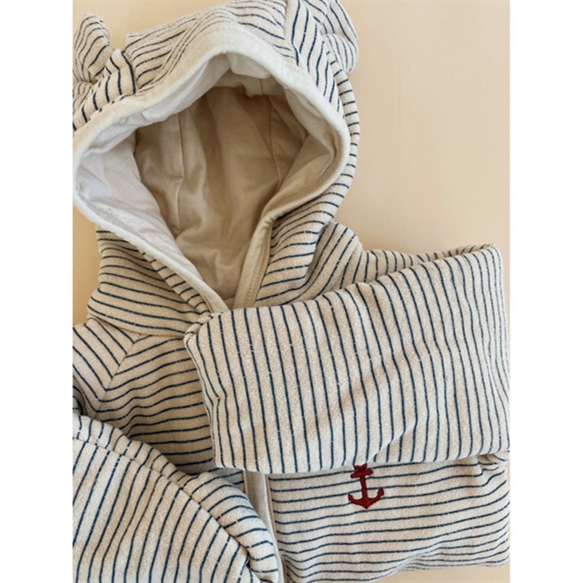 Konges Sløjd Stripe Bluie Itty Onesie With Hood