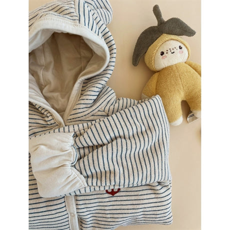 Konges Sløjd Stripe Bluie Itty Onesie With Hood
