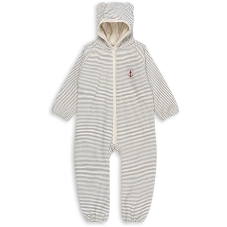 Konges Sløjd Stripe Bluie Itty Onesie With Hood