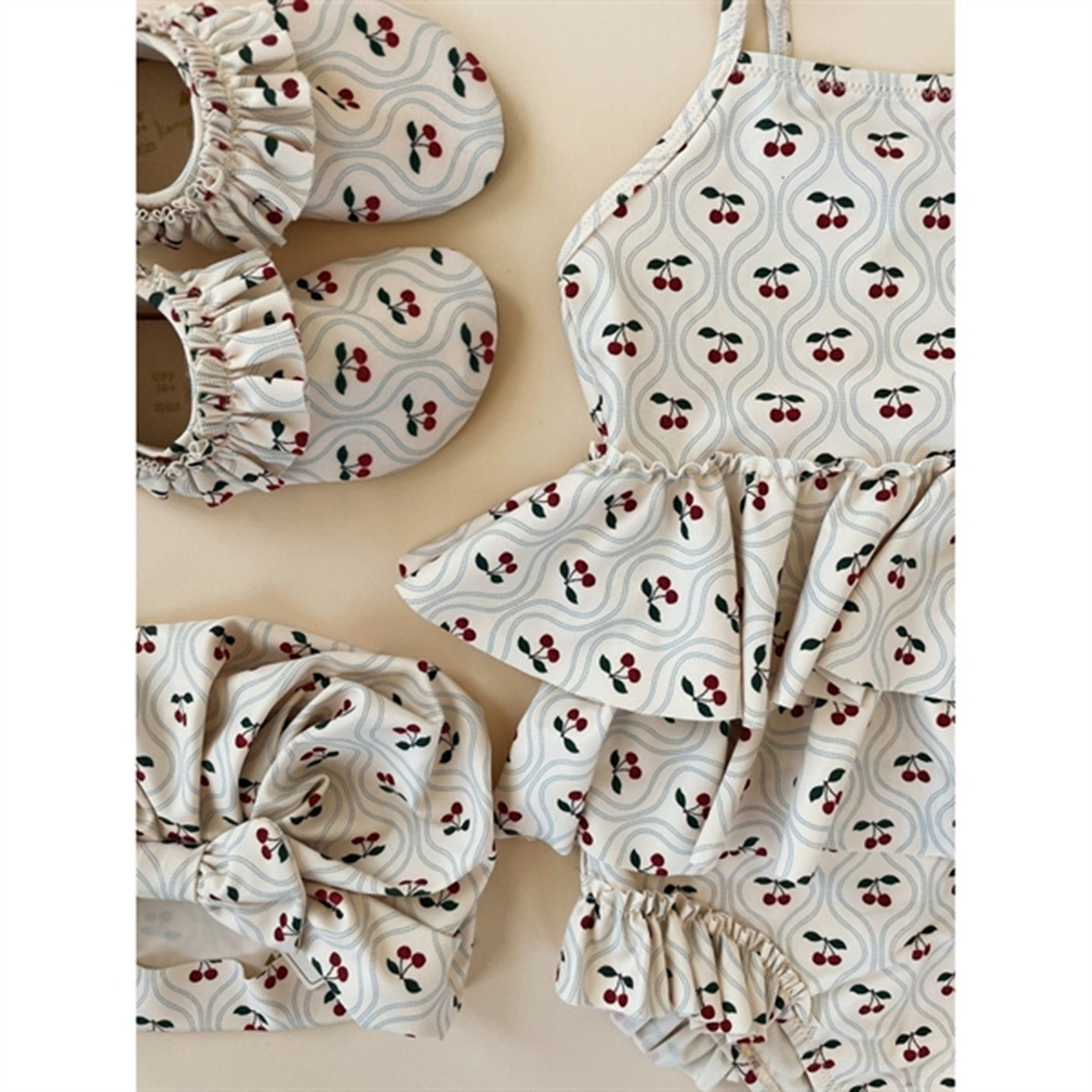 Konges Sløjd Manuca Frill Swim Suit Cherry Motif