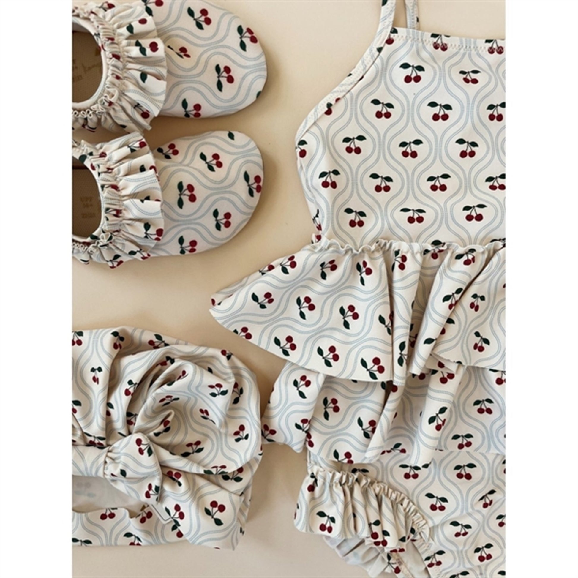 Konges Sløjd Manuca Frill Swim Suit Cherry Motif