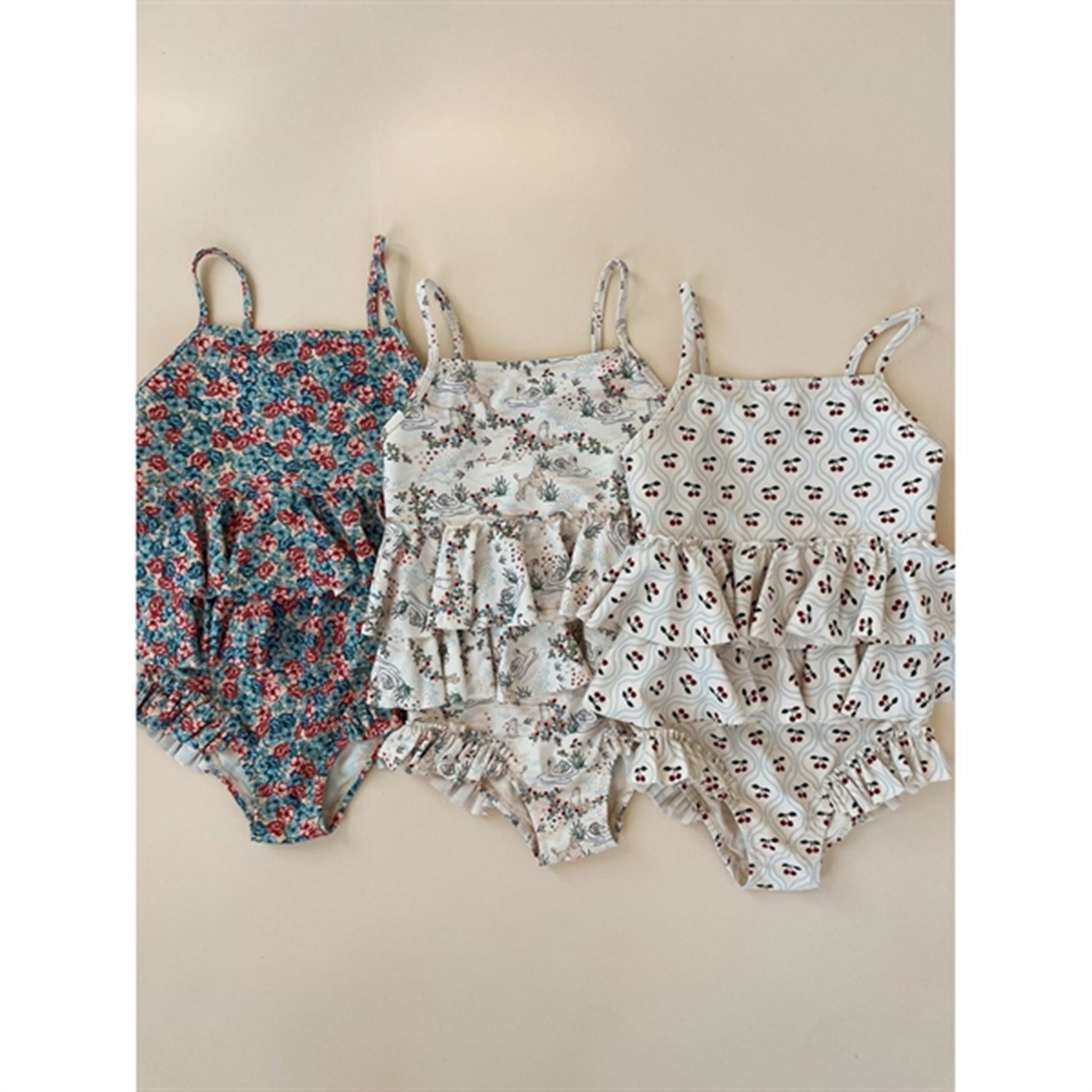 Konges Sløjd Manuca Frill Swim Suit Cherry Motif