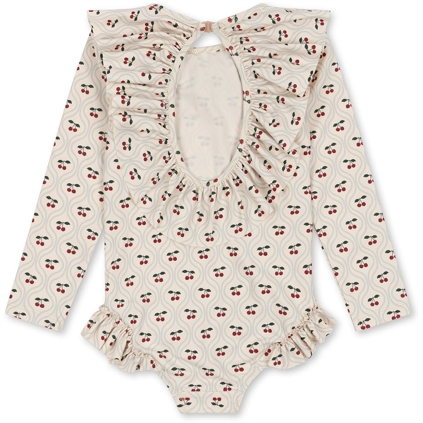Konges Sløjd Manuca Ls Frill Swimsuit Cherry Motif