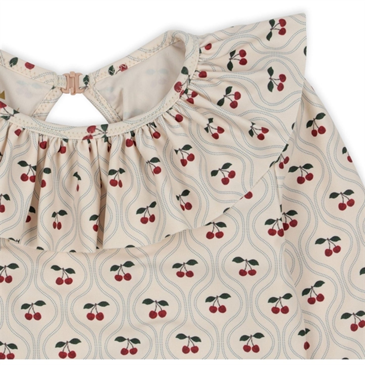 Konges Sløjd Manuca Ls Frill Swimsuit Cherry Motif