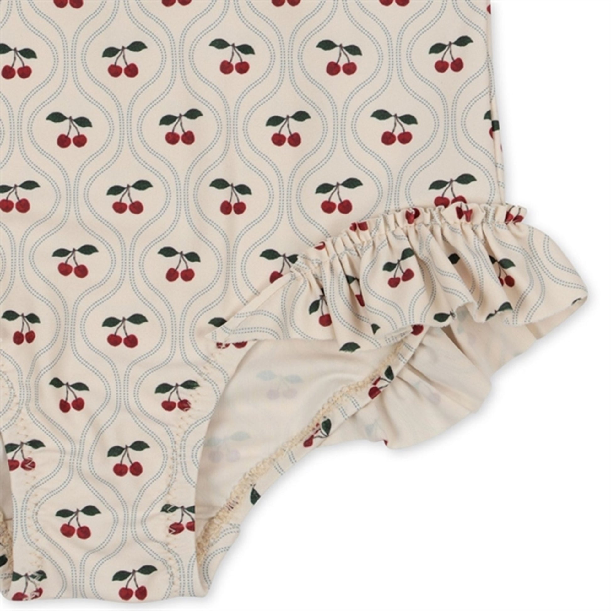 Konges Sløjd Manuca Ls Frill Swimsuit Cherry Motif