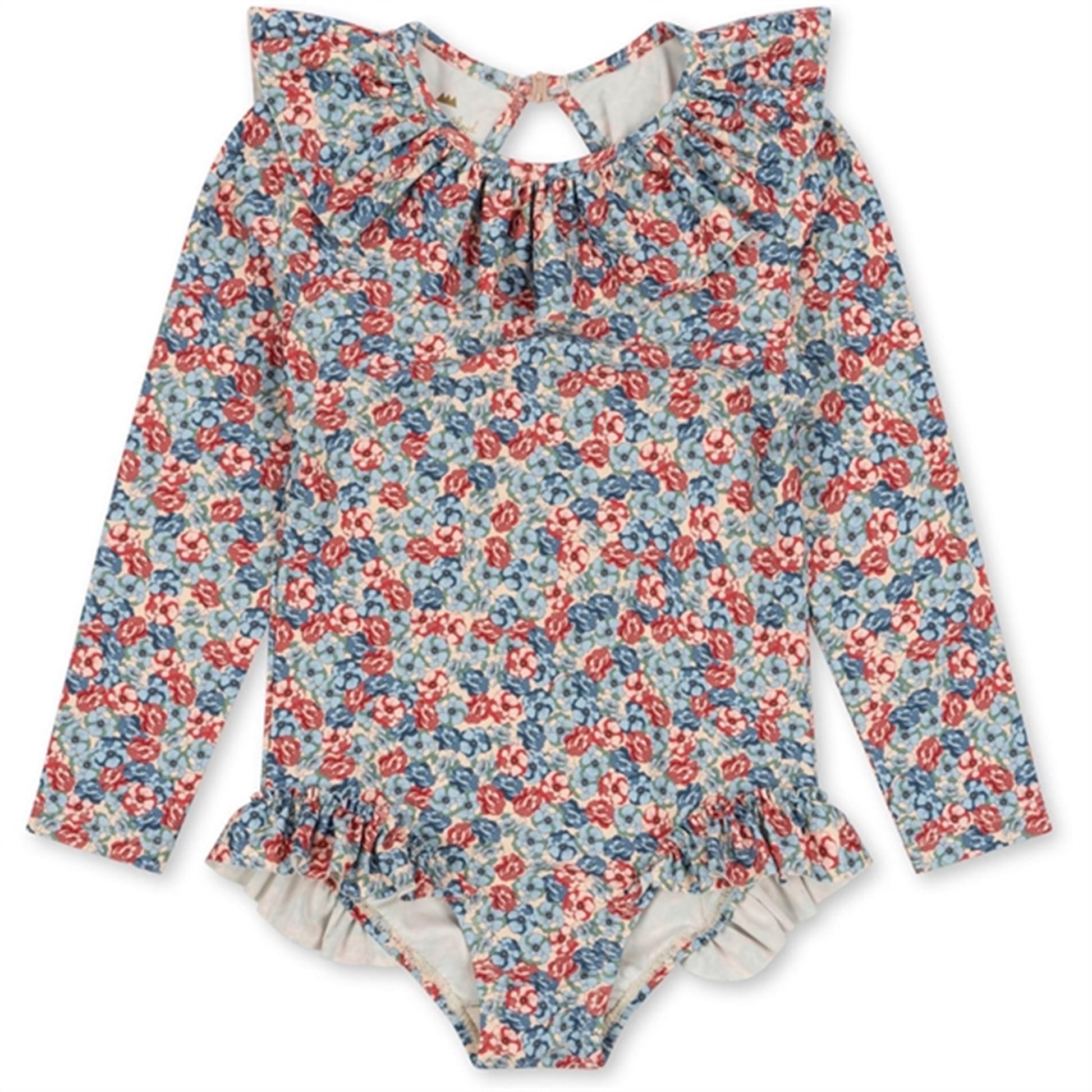 Konges Sløjd Manuca Ls Frill Swim Suit Rosie Blue