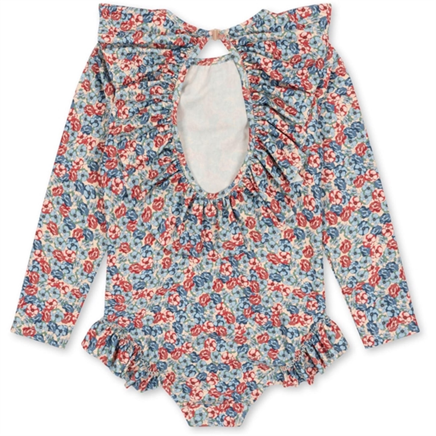 Konges Sløjd Manuca Ls Frill Swim Suit Rosie Blue