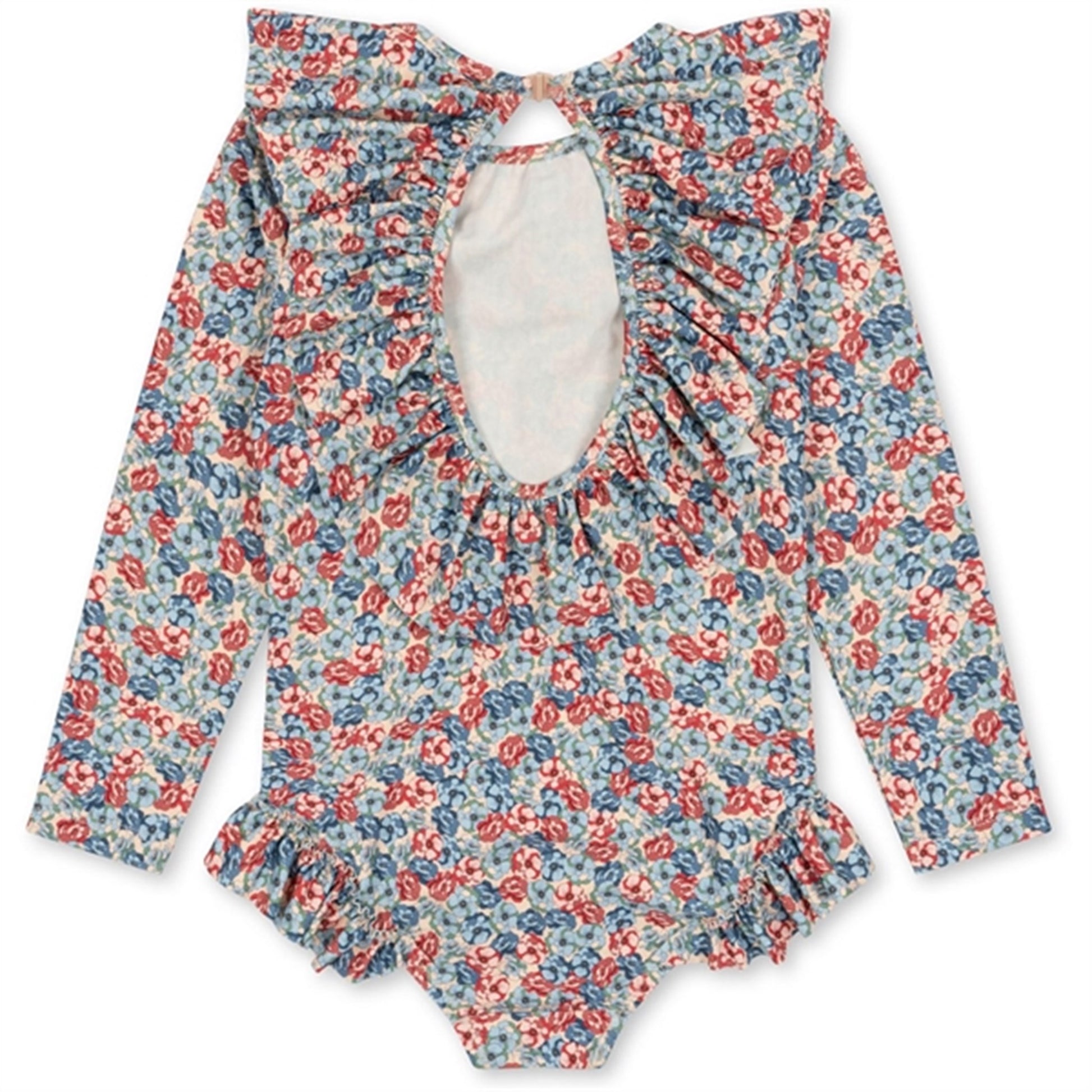 Konges Sløjd Manuca Ls Frill Swim Suit Rosie Blue
