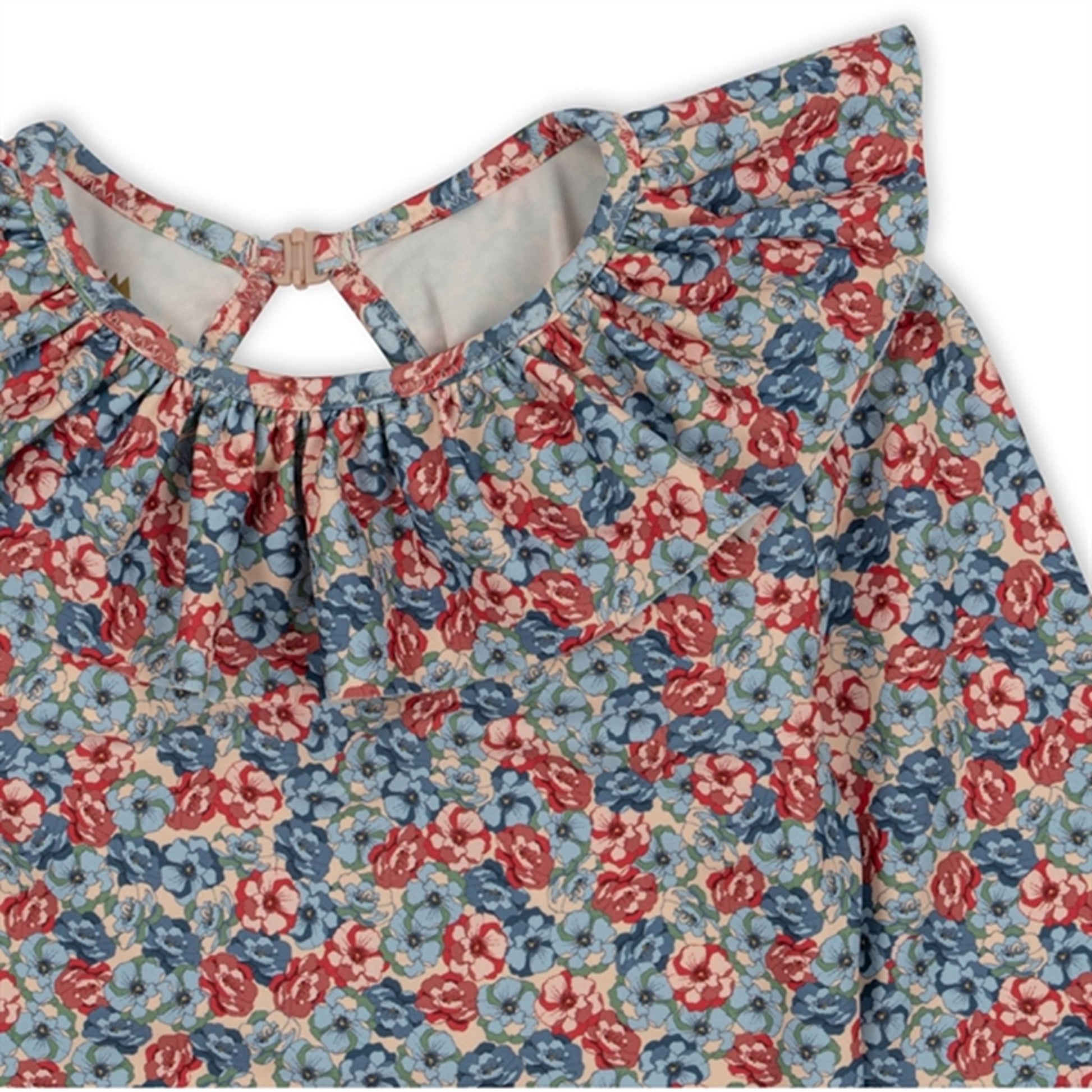 Konges Sløjd Manuca Ls Frill Swim Suit Rosie Blue