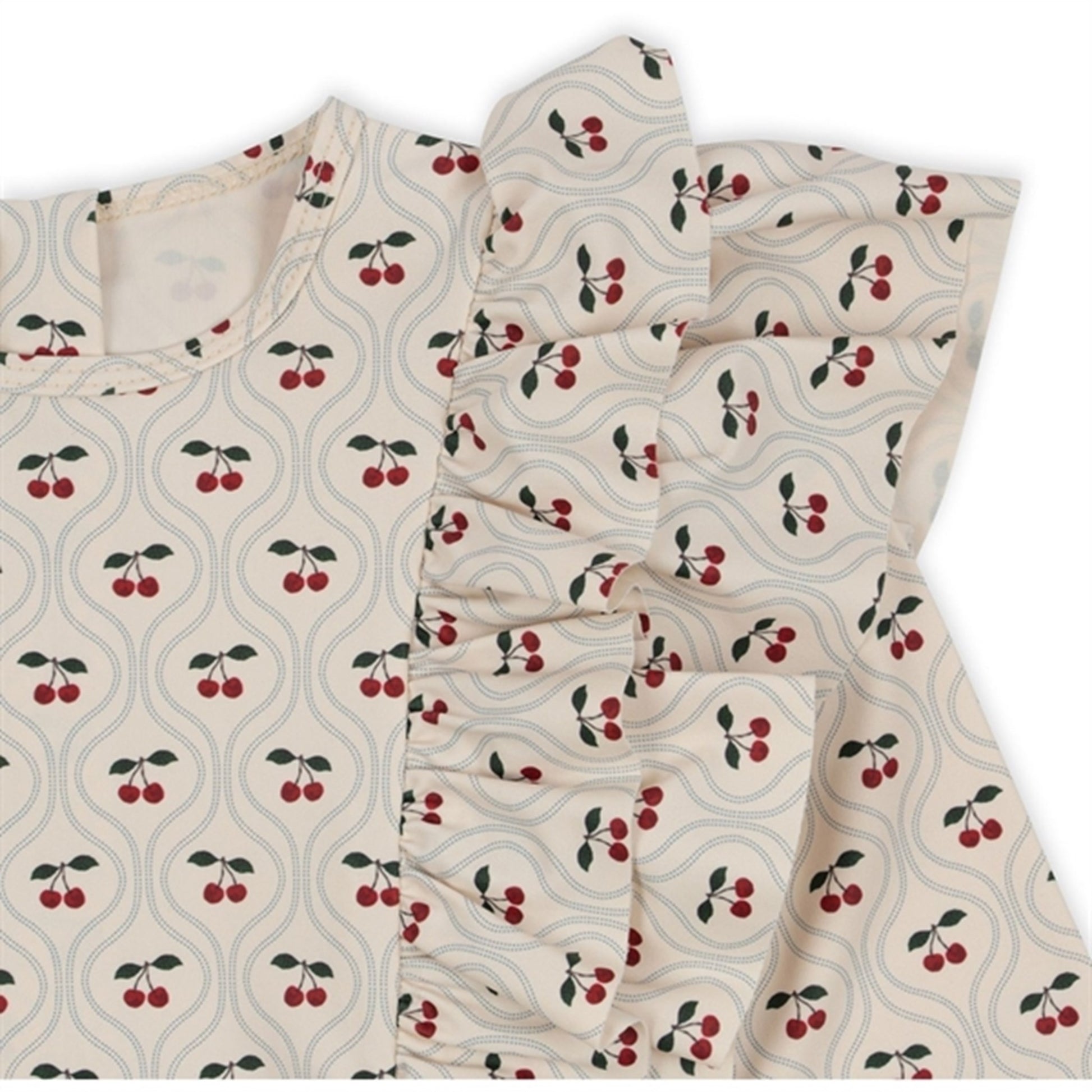 Konges Sløjd Manuca Frill Swim Blouse Cherry Motif