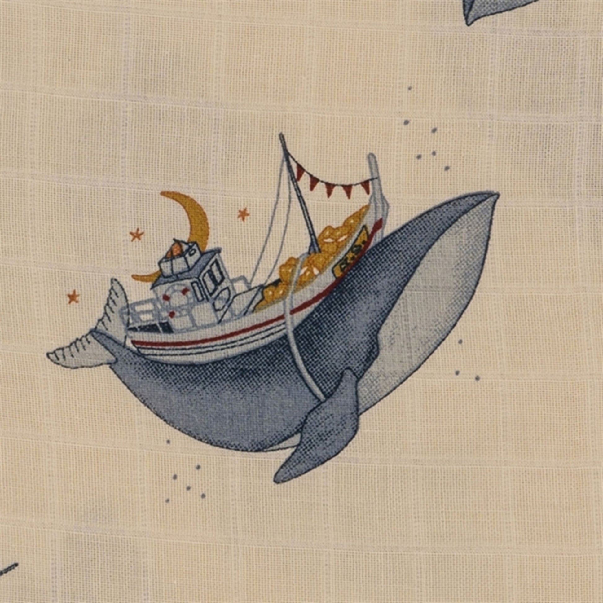 Konges Sløjd Muslin Cloth 3-pack Whale Boat