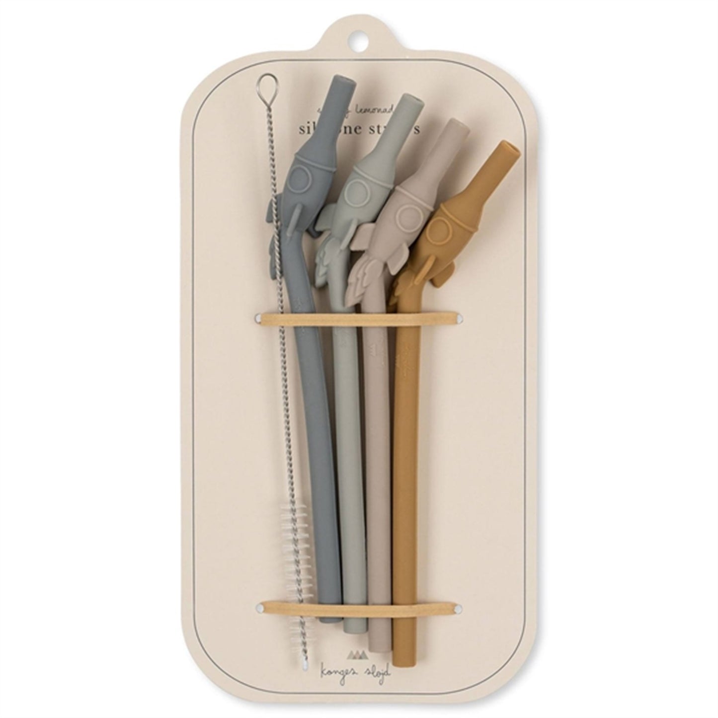 Konges Sløjd Straw Silicone Rocket 4-pack Quarry Blue Mix