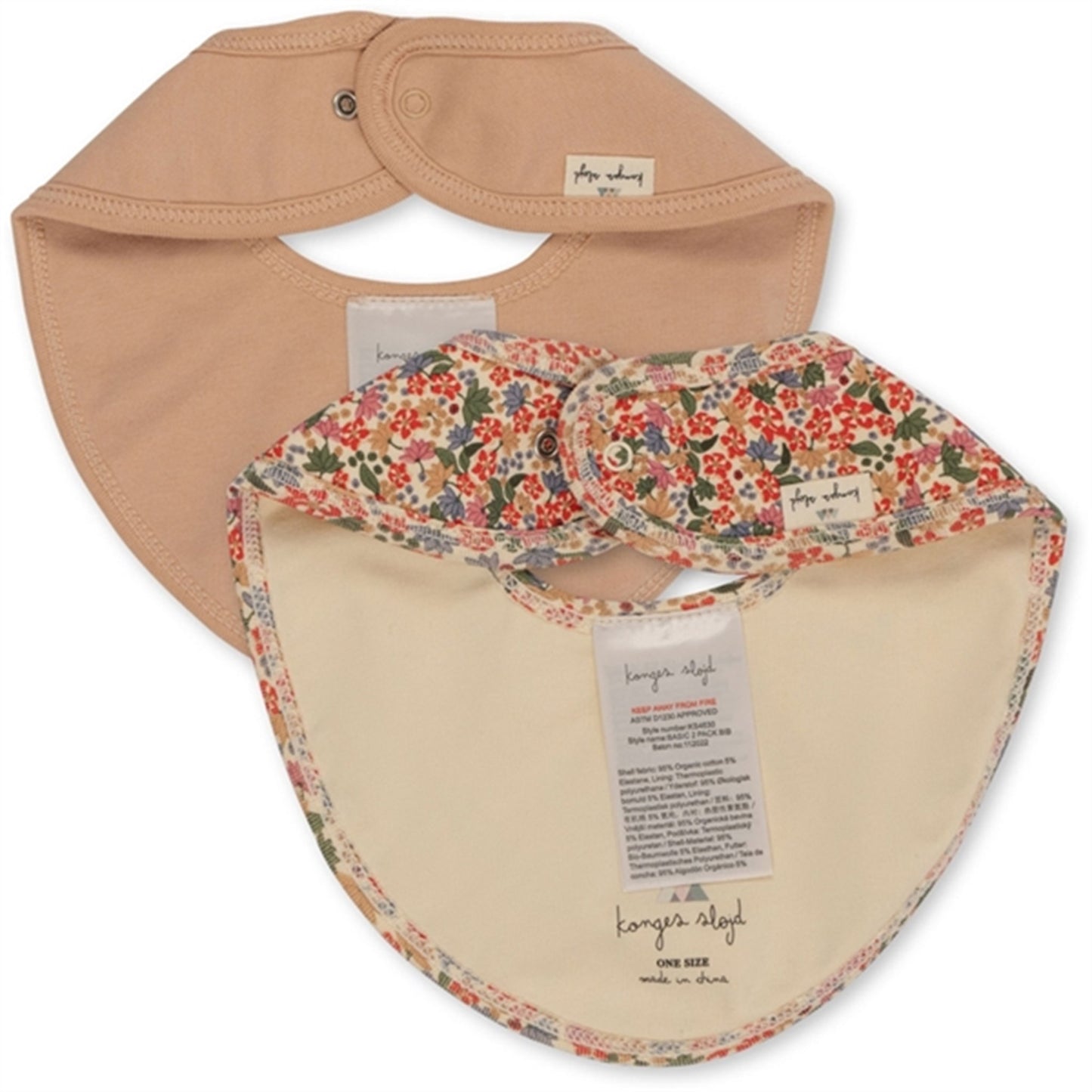 Konges Sløjd Basic Bib 2-pack Jardin Rouge