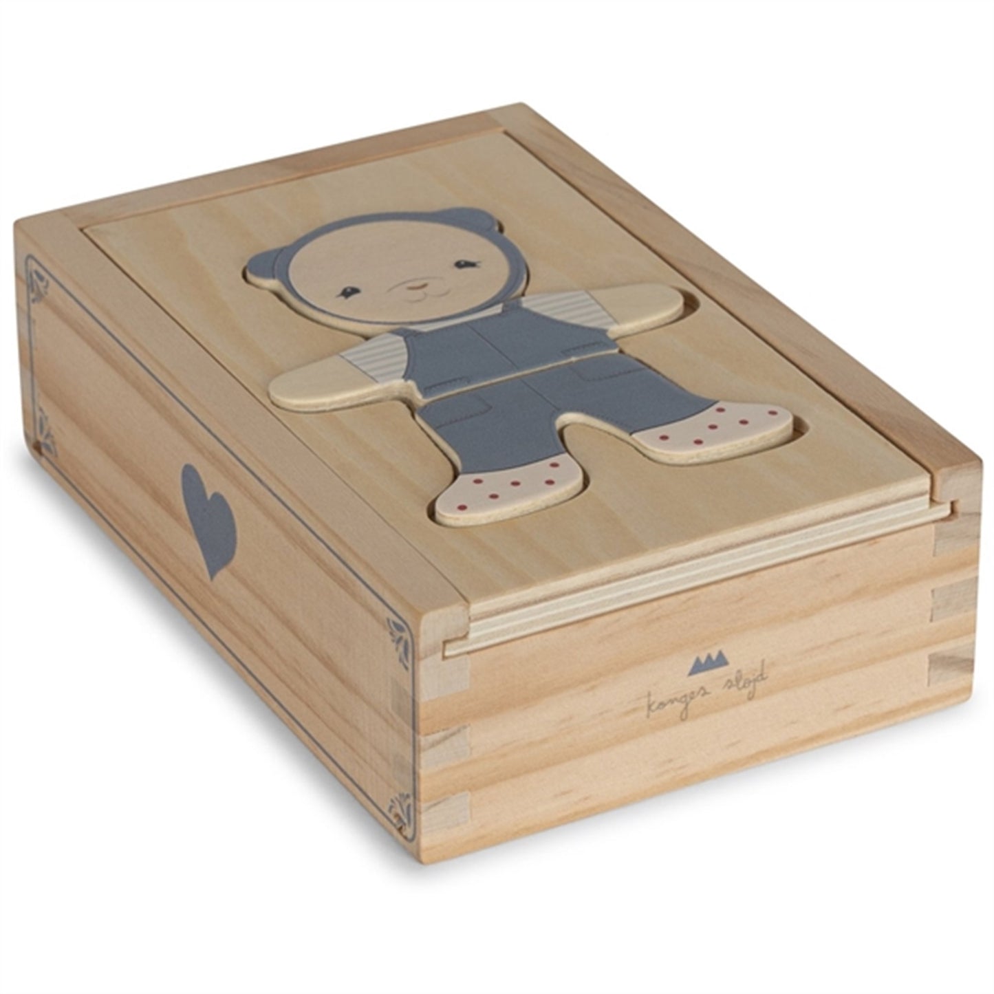 Konges Sløjd Wooden Teddy Dress-Up Puzzle Blue