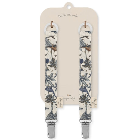 Konges Sløjd Pacifier Strap 2-pack Dino Blue