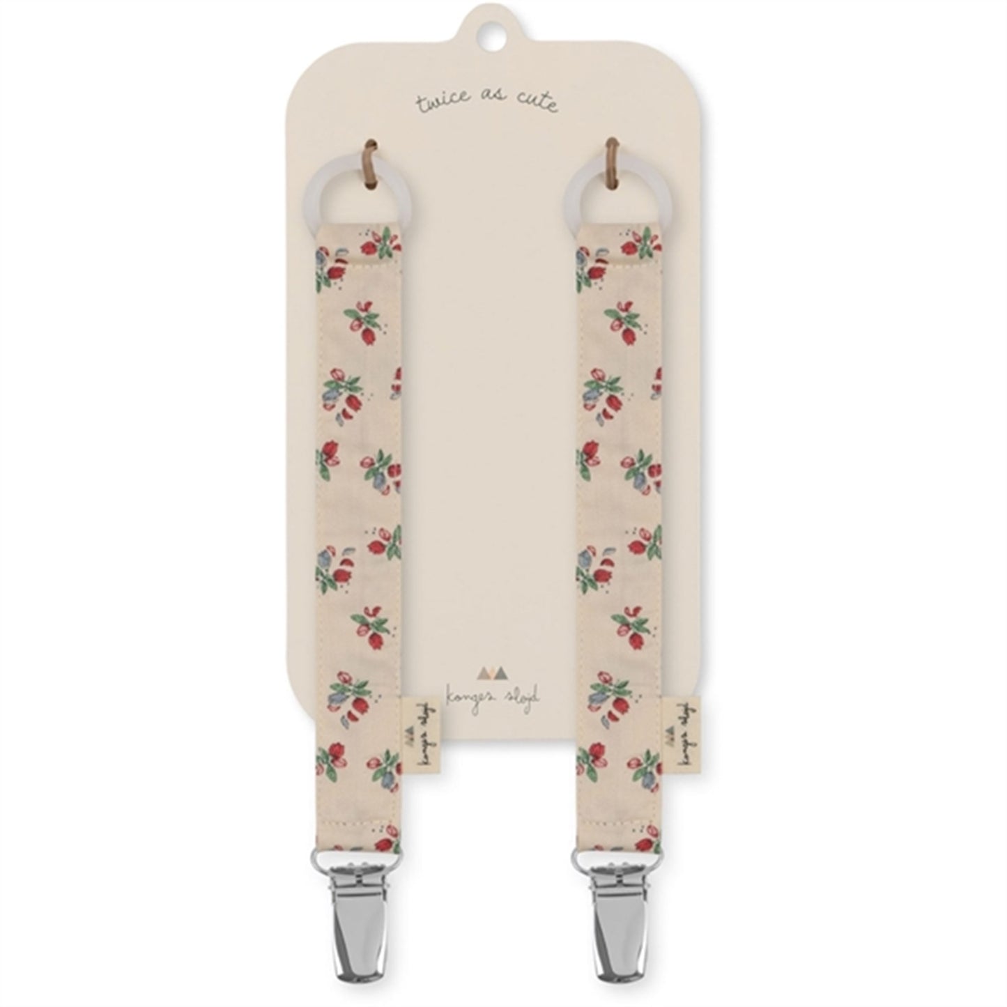 Konges Sløjd Pacifier Strap 2-pack Fleur Tricolore