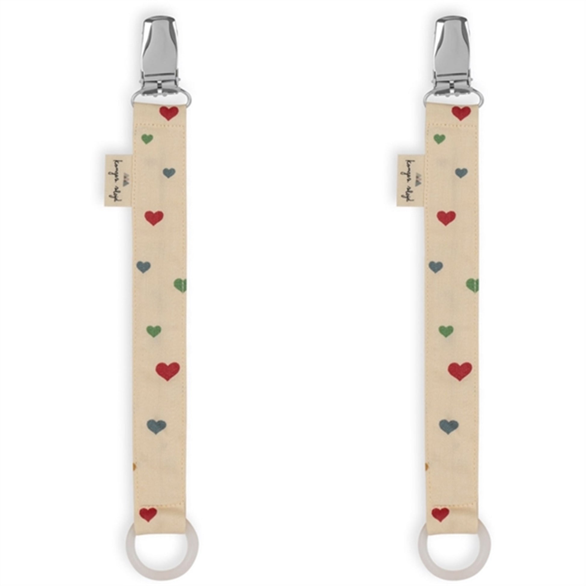 Konges Sløjd Pacifier Strap 2-pack Multi Hearts