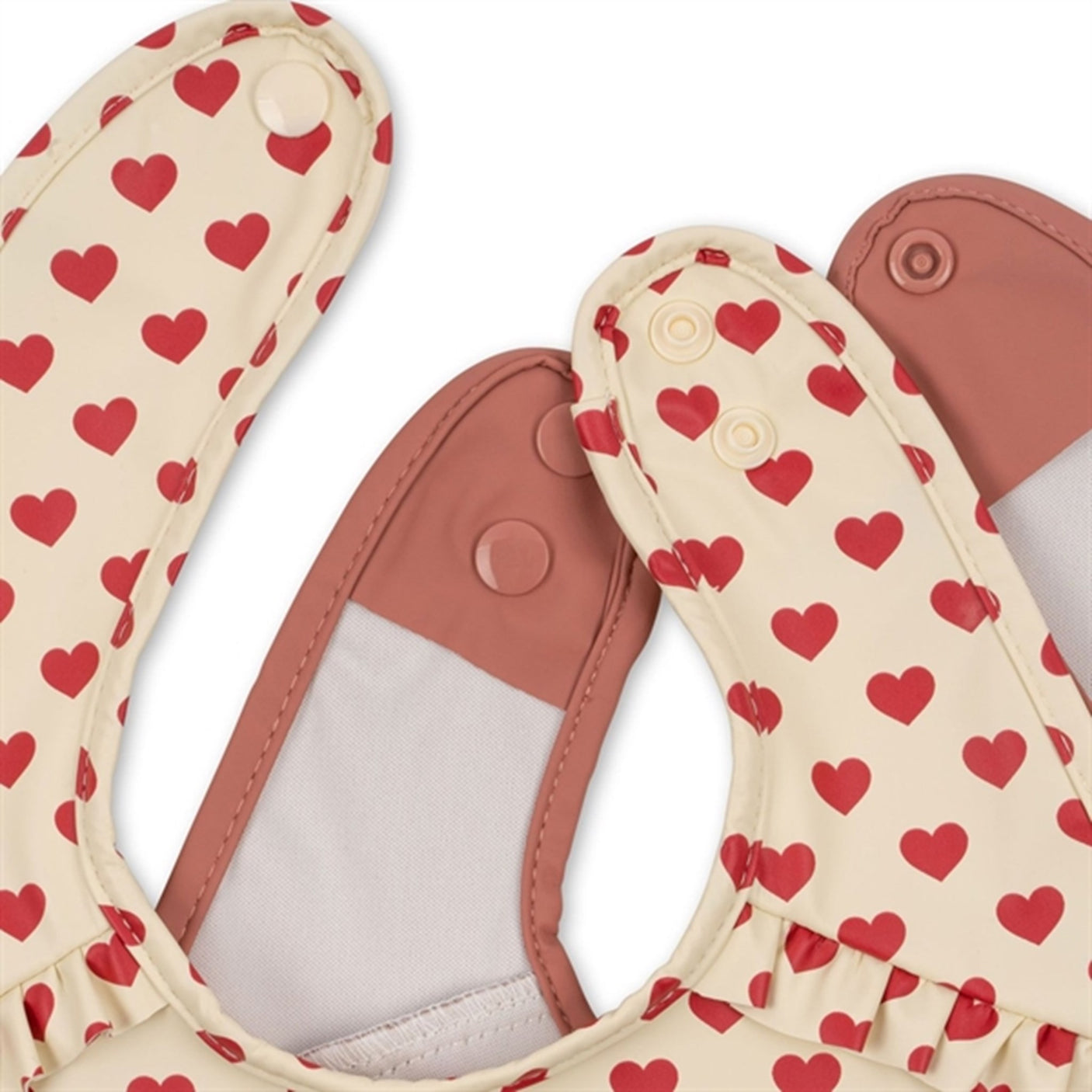 Konges Sløjd Bib with frill Coeur Rouge 2-Pack
