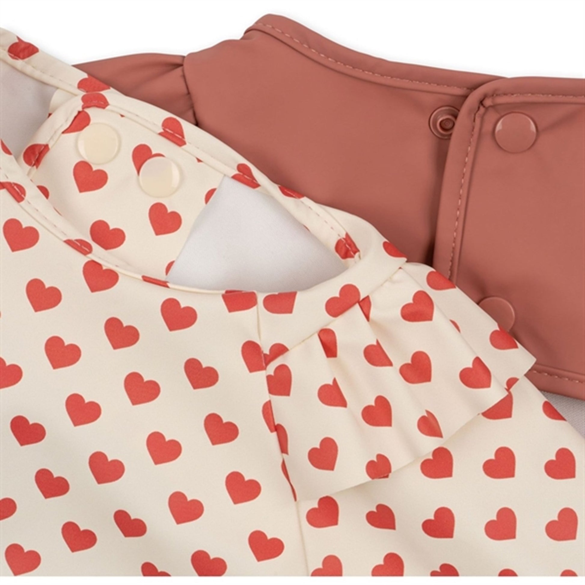 Konges Sløjd Coeur Rouge 2-Pack Bib with Frills and Sleeves