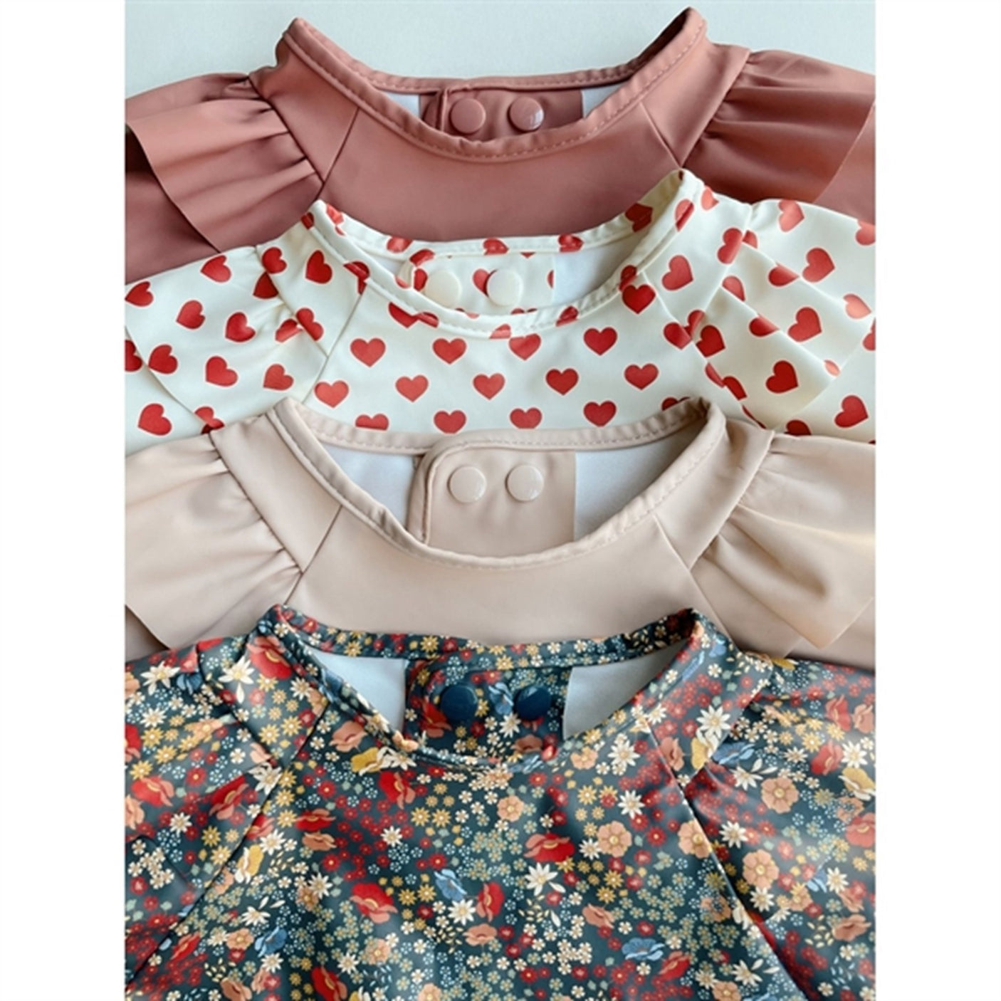 Konges Sløjd Villetta Blue 2-Pack Bib with Frills and Sleeves
