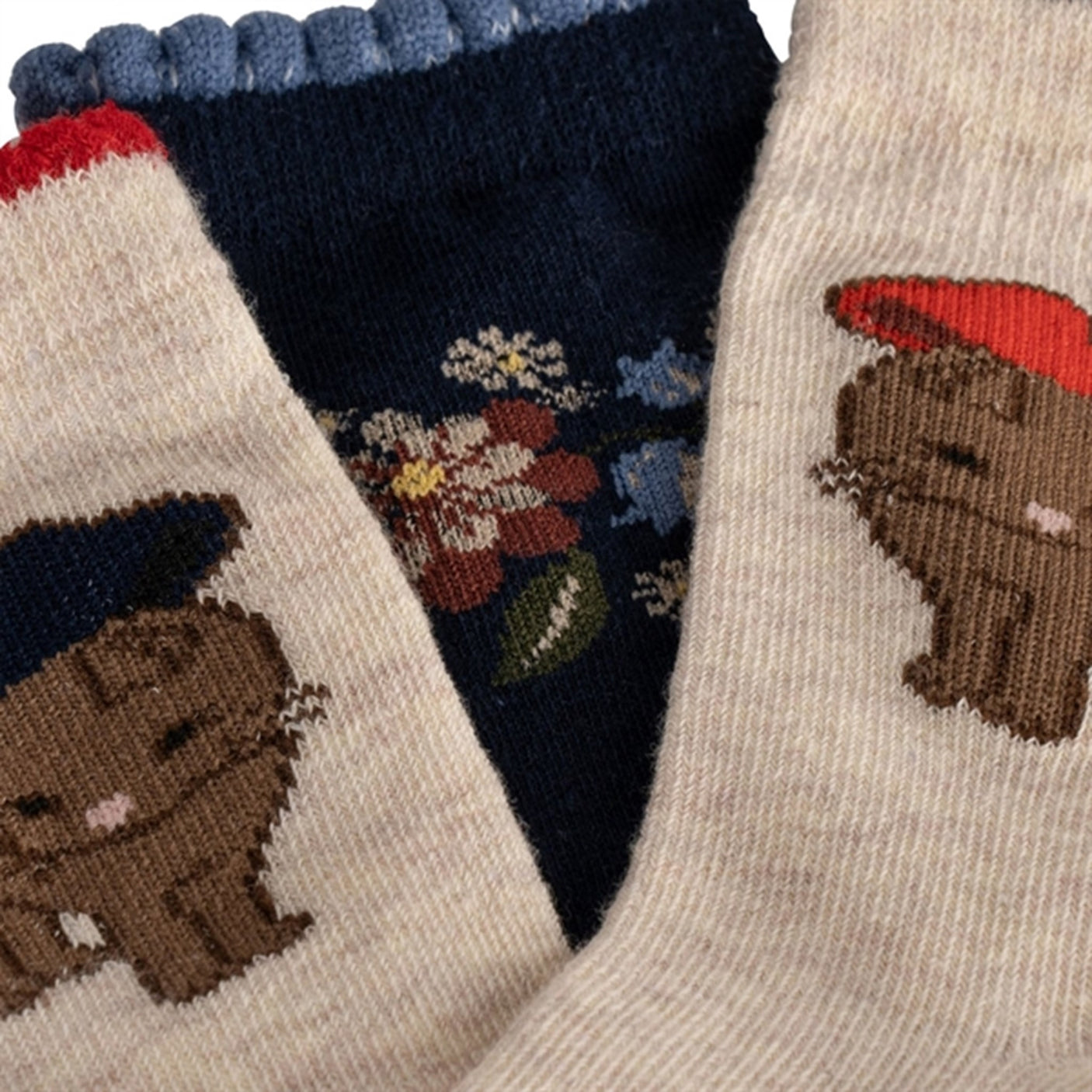 Konges Sløjd Cat/Flower 2-Pack Lapis Socks