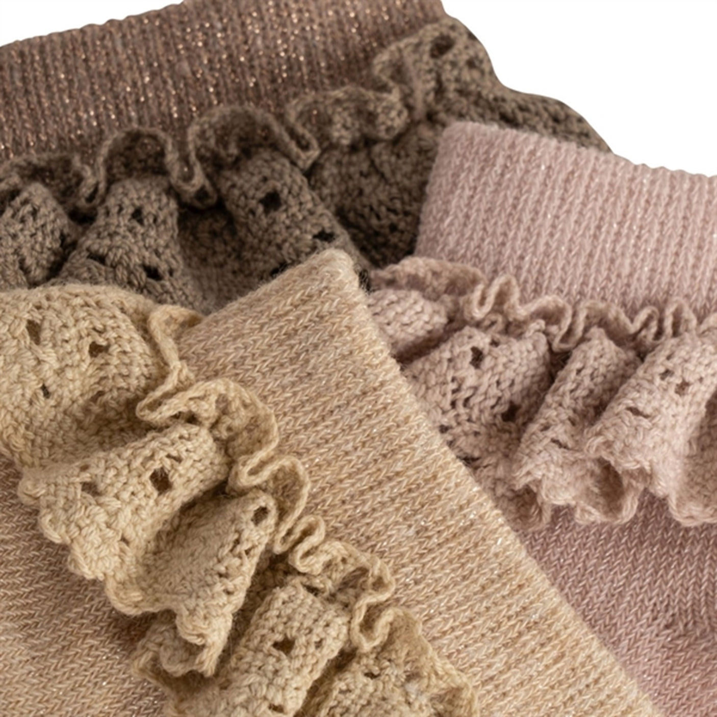 Konges Sløjd Rose/Sand/Roebuck 3-Pack Lurex Lace Socks