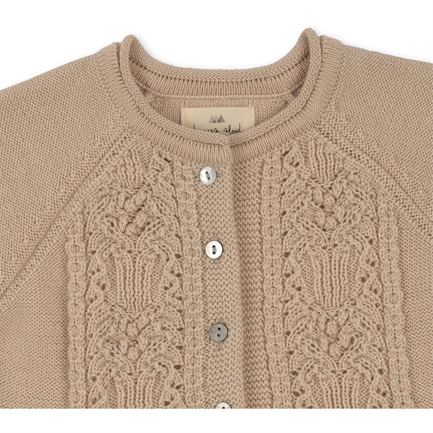 Konges Sløjd Almond Milk Cabby Frill Wool Cardigan