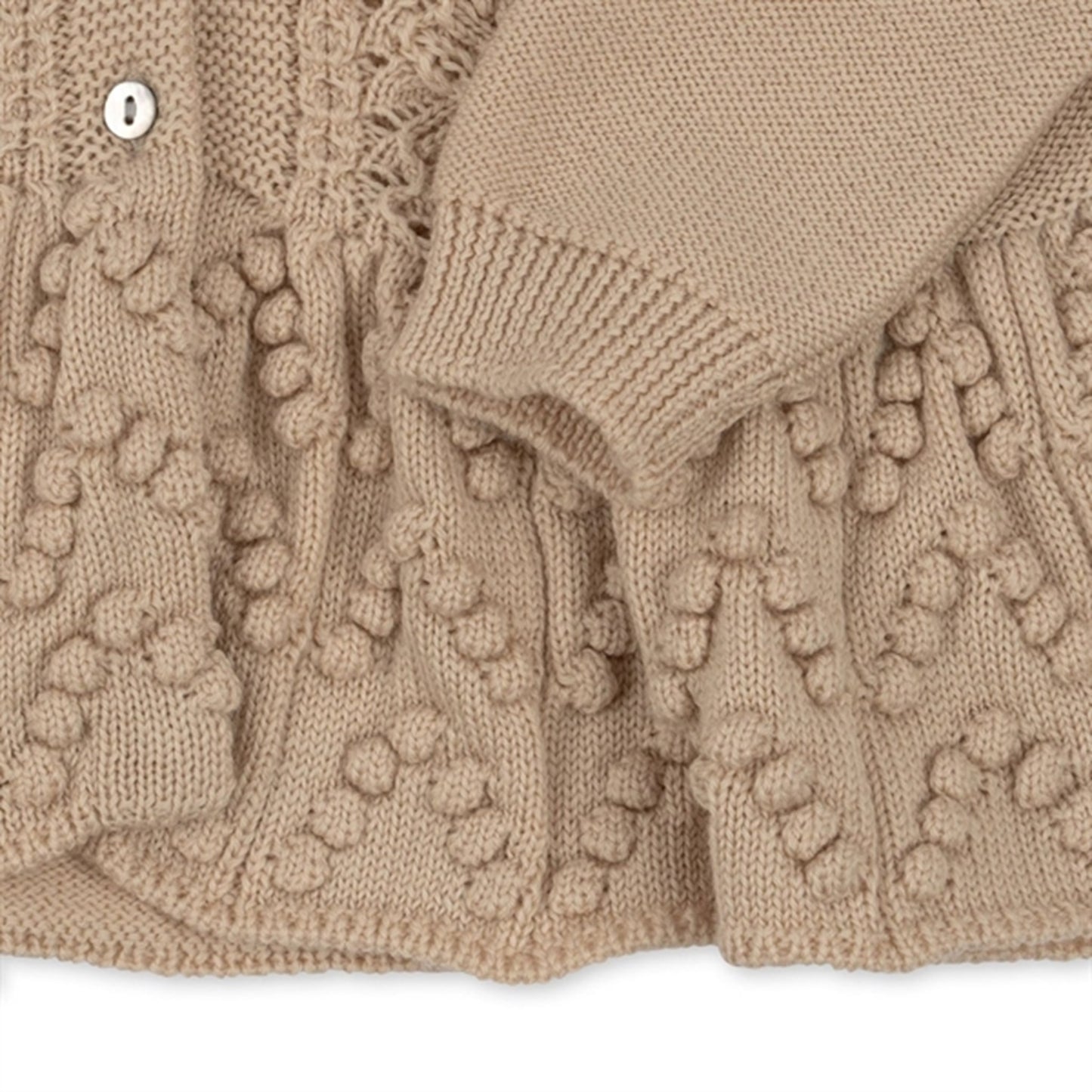 Konges Sløjd Almond Milk Cabby Frill Wool Cardigan