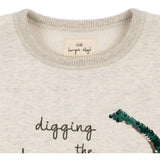 Konges Sløjd Off White Melange Lou Sequin Sweatshirt