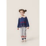 Konges Sløjd Navy Peony Maxime Knit Collar Blouse