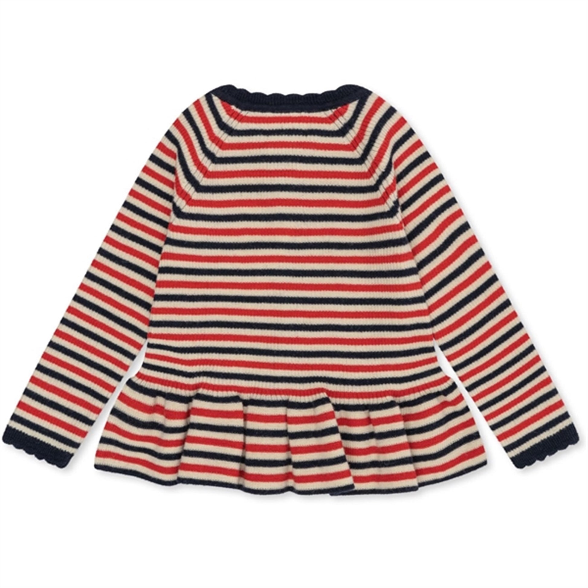Konges Sløjd Navy Stripe Meo Scallop Knit Cardigan