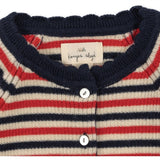 Konges Sløjd Navy Stripe Meo Scallop Knit Cardigan