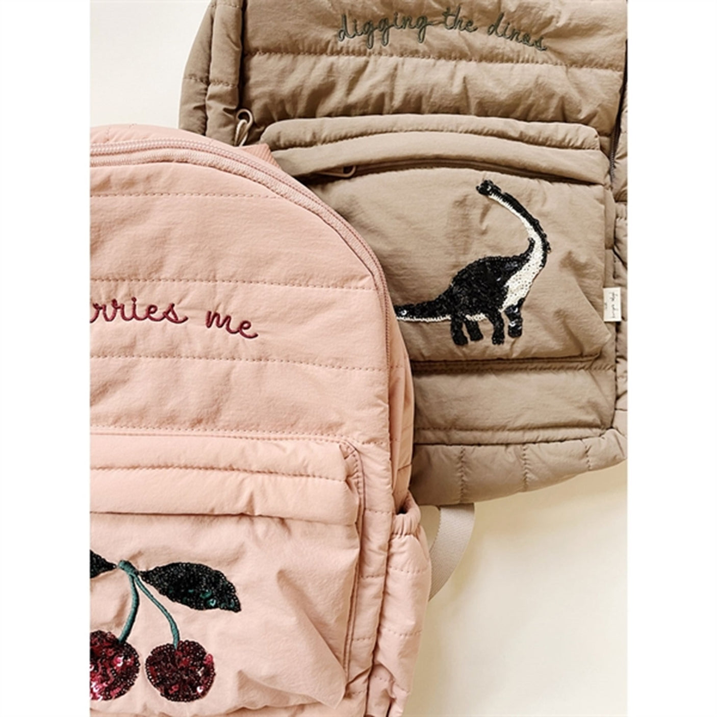 Konges Sløjd Juno Quilted Sequin Backpack Midi Cherry