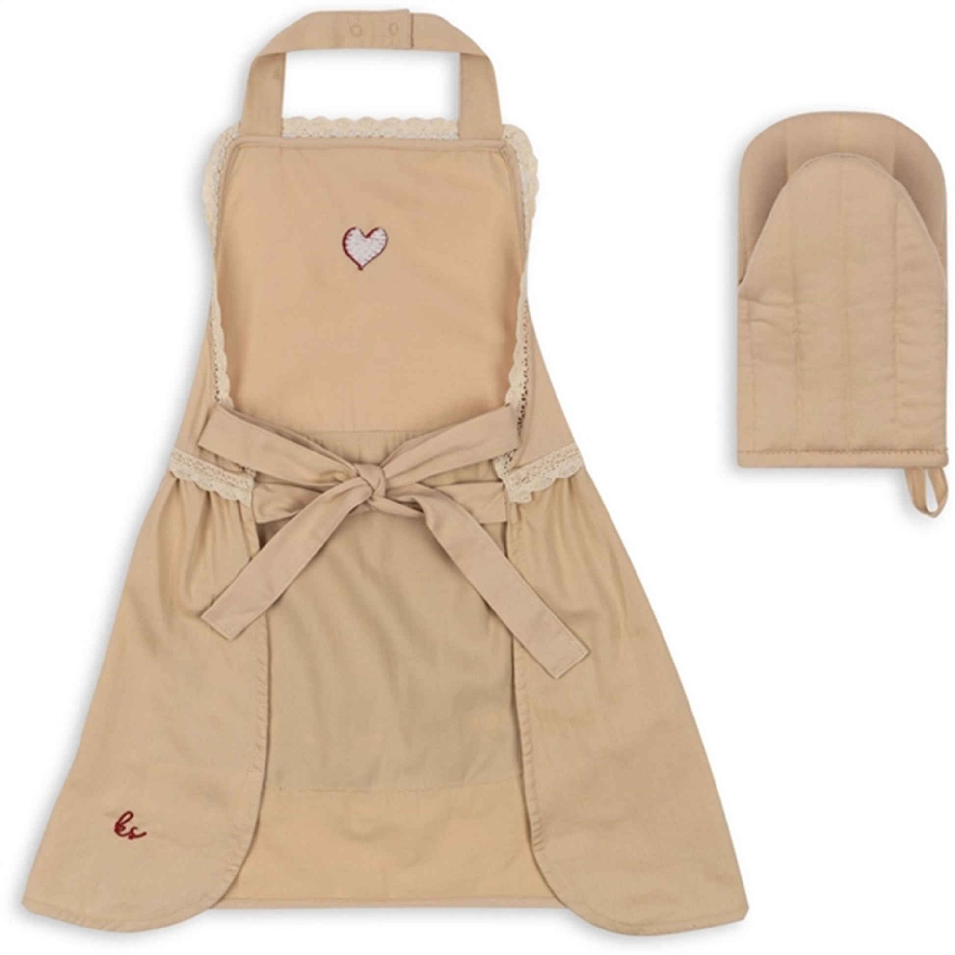 Konges Sløjd Apron and Oven Mitt for Kids Smoke Gray