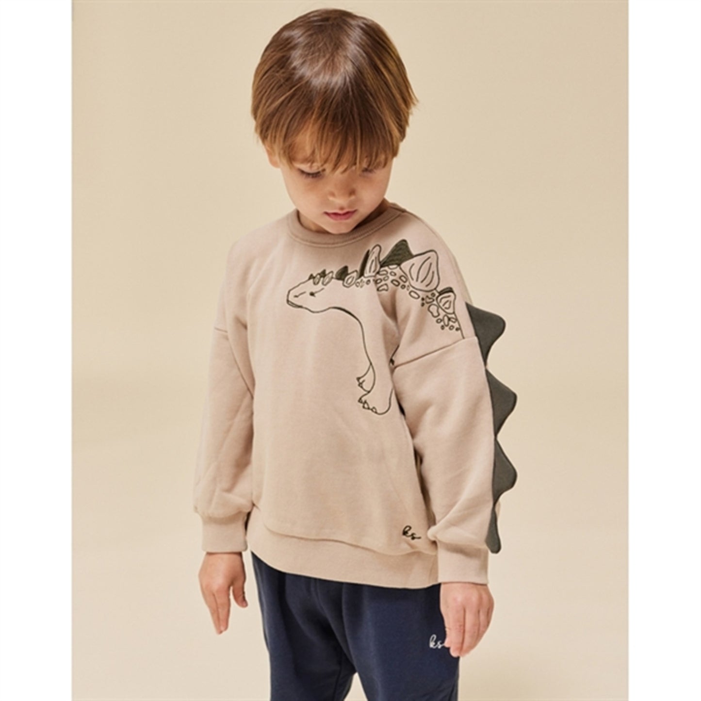 Konges Sløjd Oxford Tan Lou Animal Spike Dino Sweatshirt