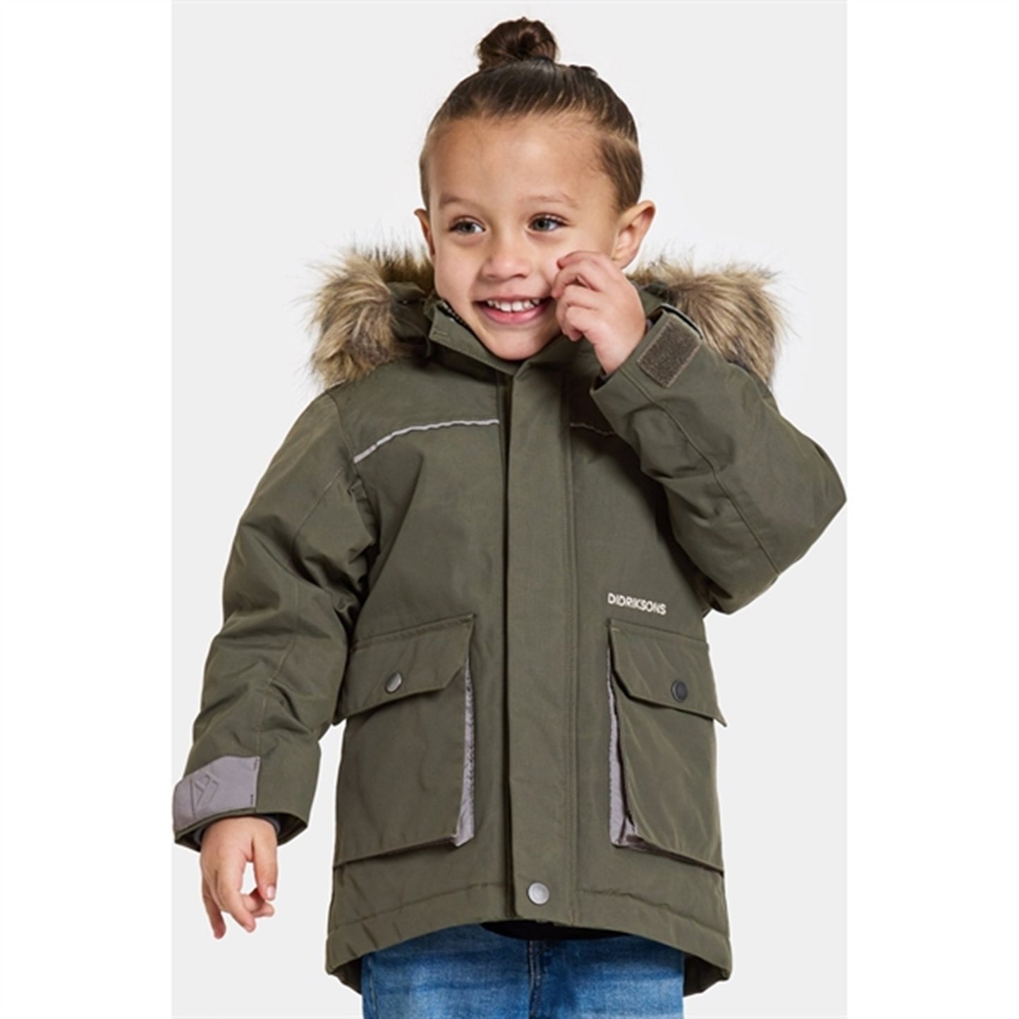 Didriksons Deep Green Kure Kids Parka Jacket