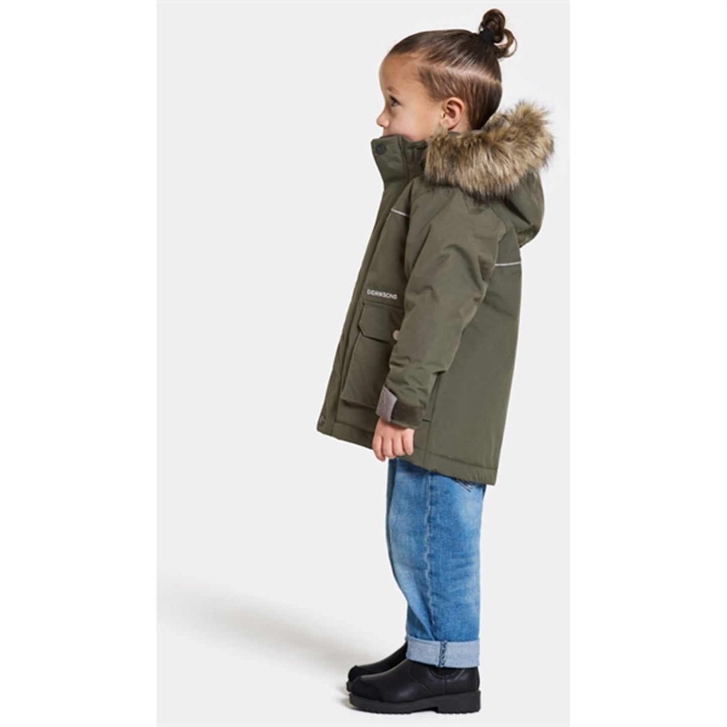 Didriksons Deep Green Kure Kids Parka Jacket