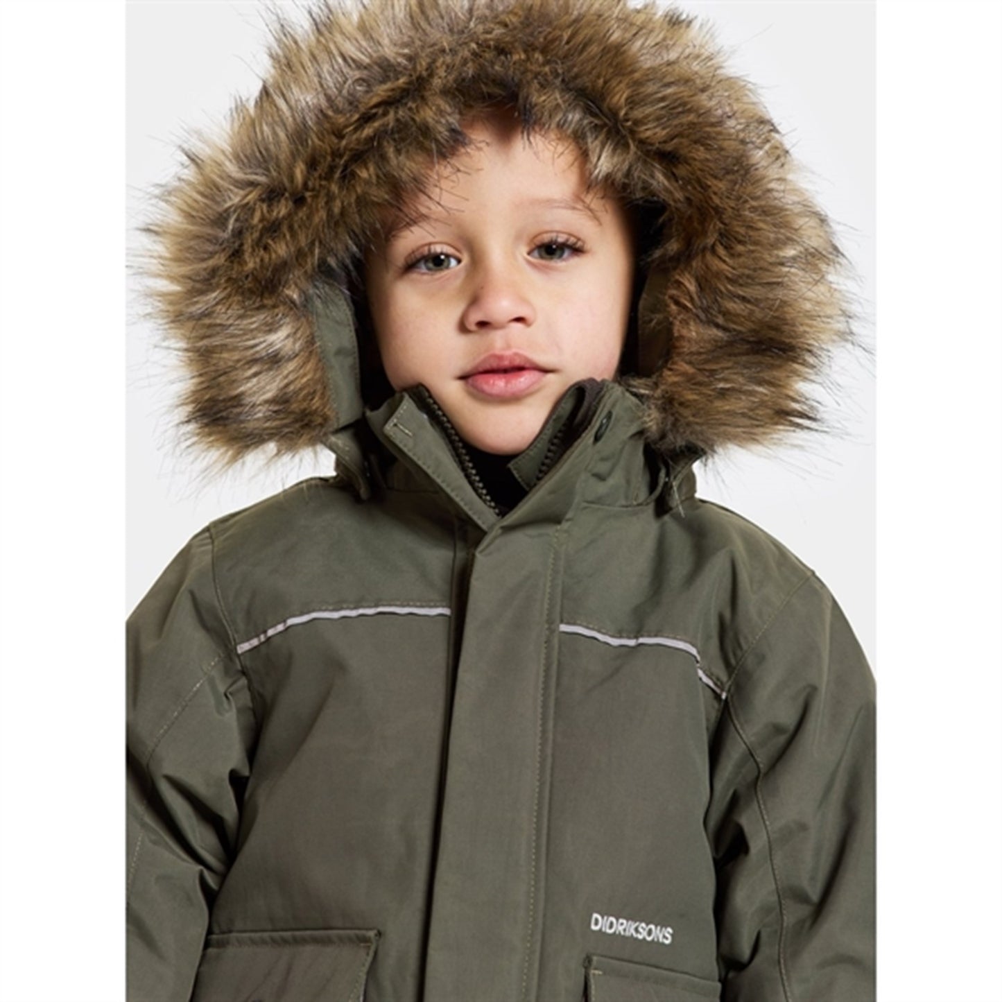 Didriksons Deep Green Kure Kids Parka Jacket