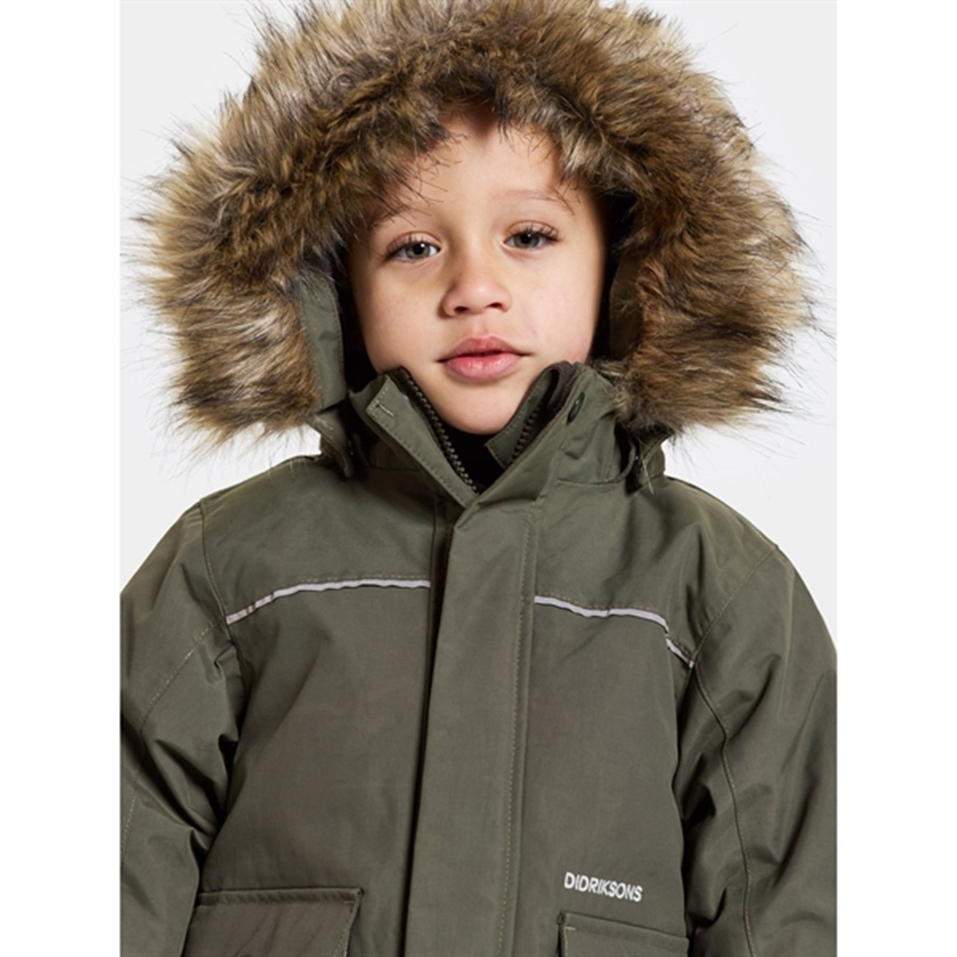 Didriksons Deep Green Kure Kids Parka Jacket
