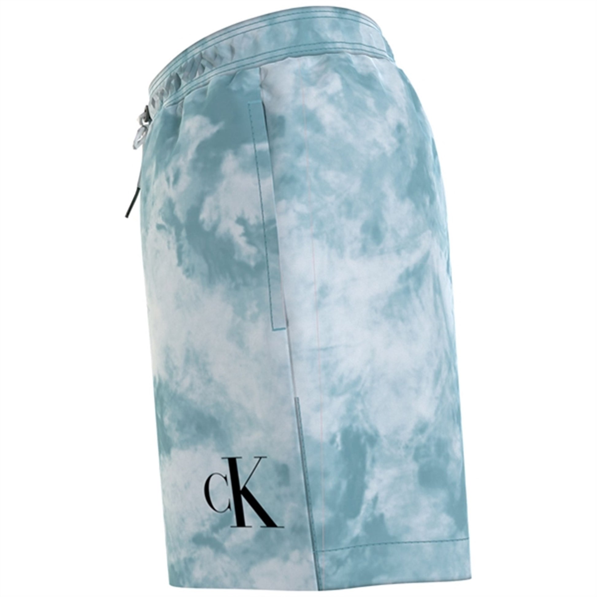 Calvin Klein Medium Drawstring Swim Trunks Ck Tie Dye Blue Aop