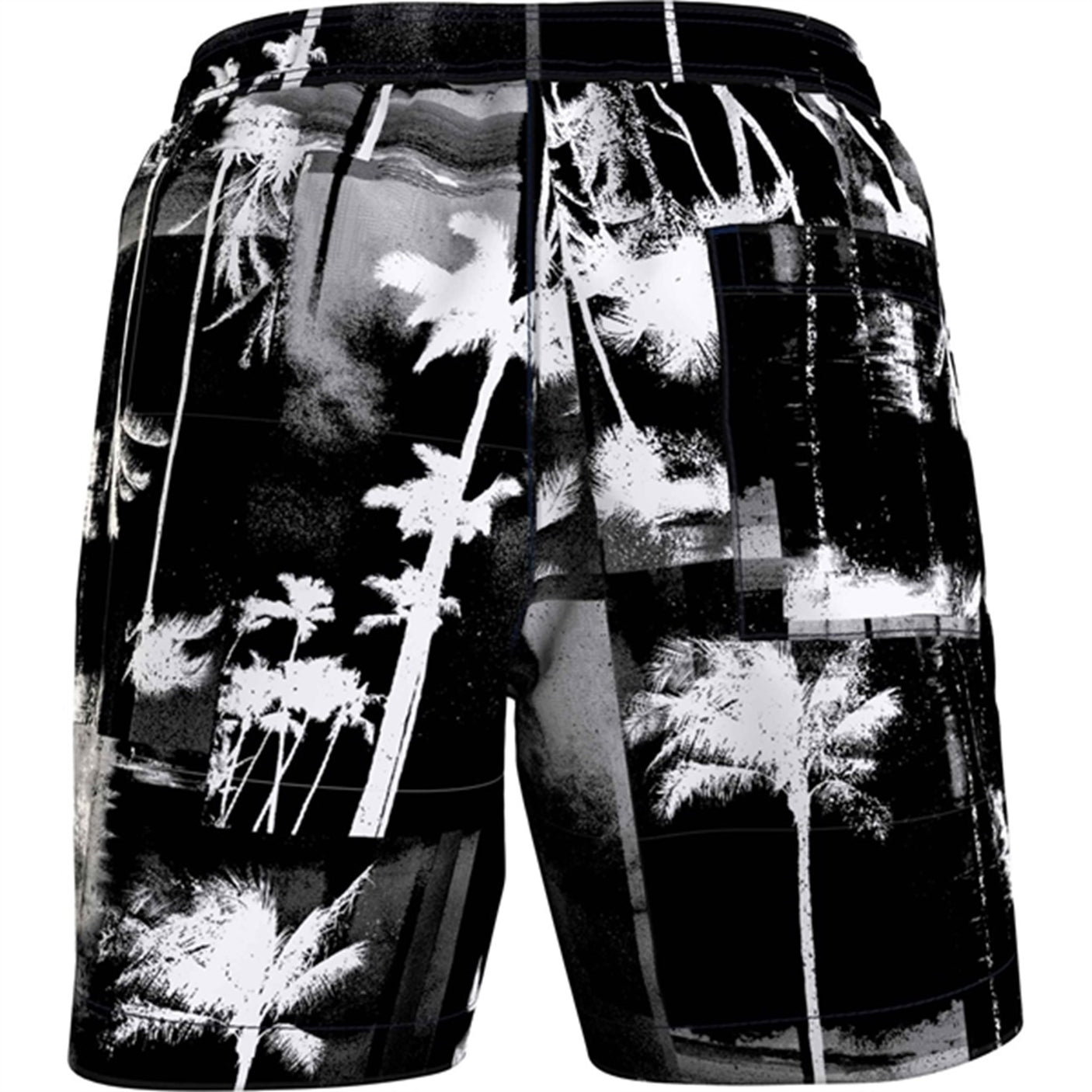 Calvin Klein Medium Drawstring Swim Shorts Ck Palm Black Aop