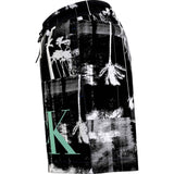 Calvin Klein Medium Drawstring Swim Shorts Ck Palm Black Aop
