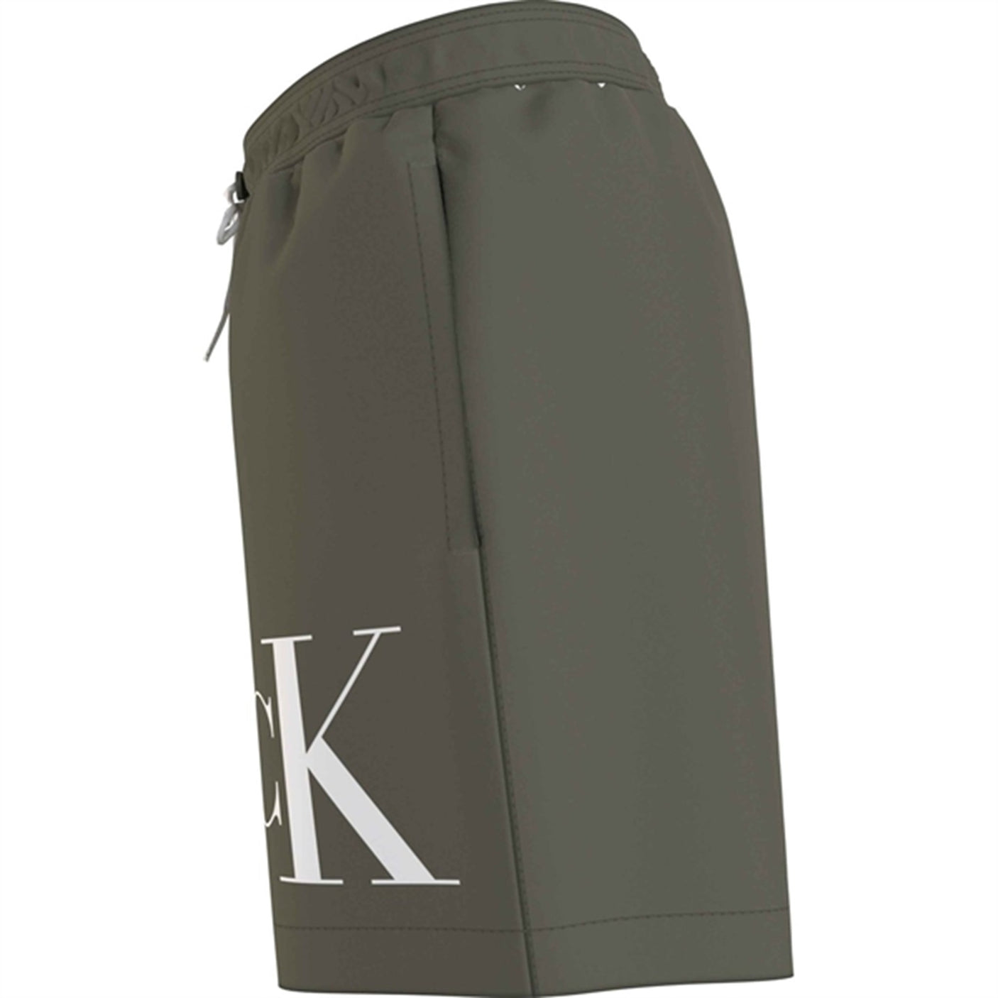Calvin Klein Medium Drawstring Swim Shorts Graphic Dusty Olive