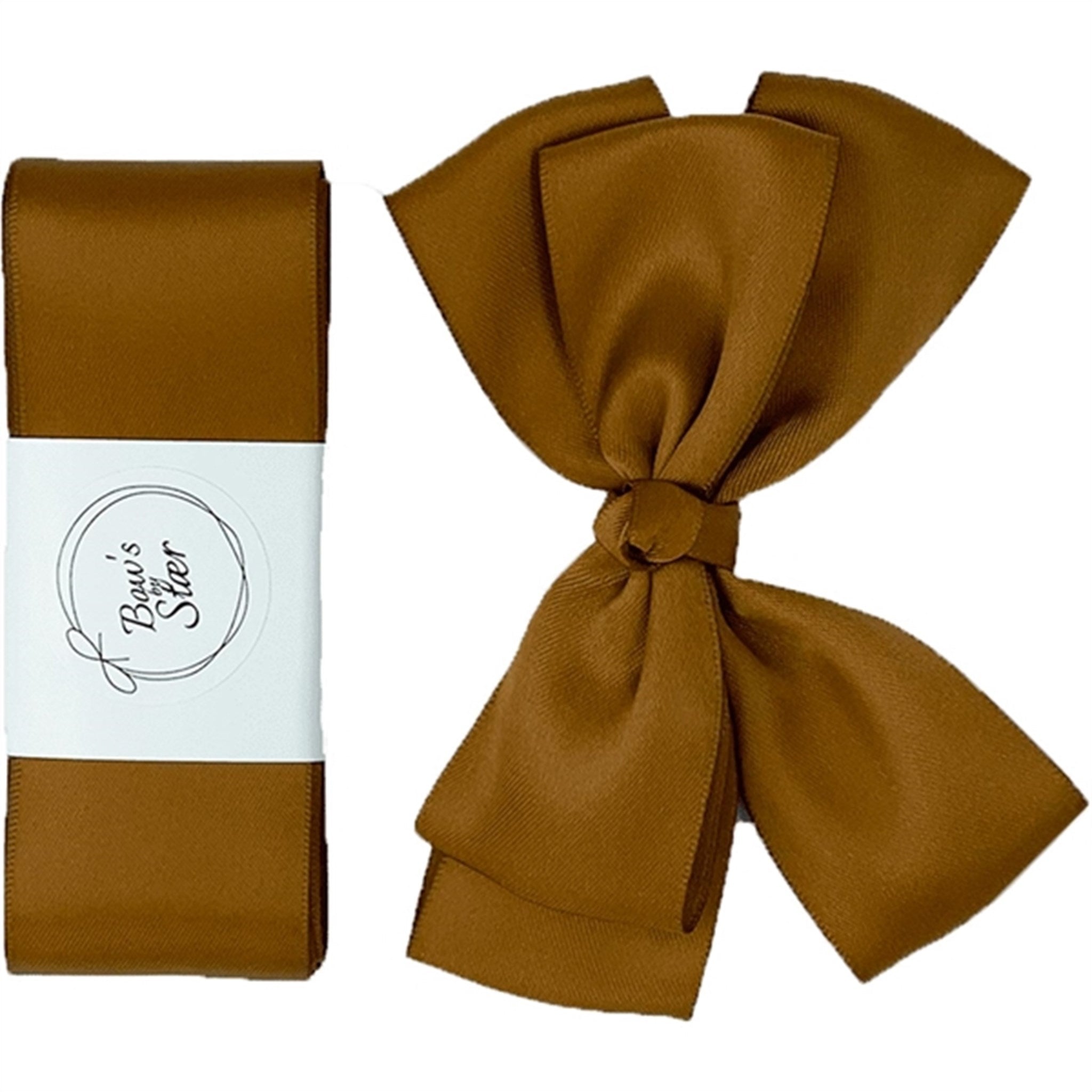 Bow's by Stær Christening Ribbon w. Bow Golden Brown